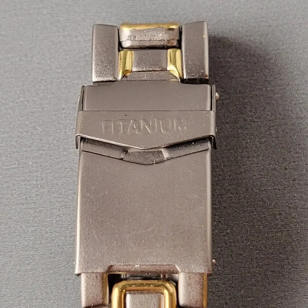 Vintage Titanium Chronograph Wristwatch - Two-Tone Band, Japan Quartz Movement